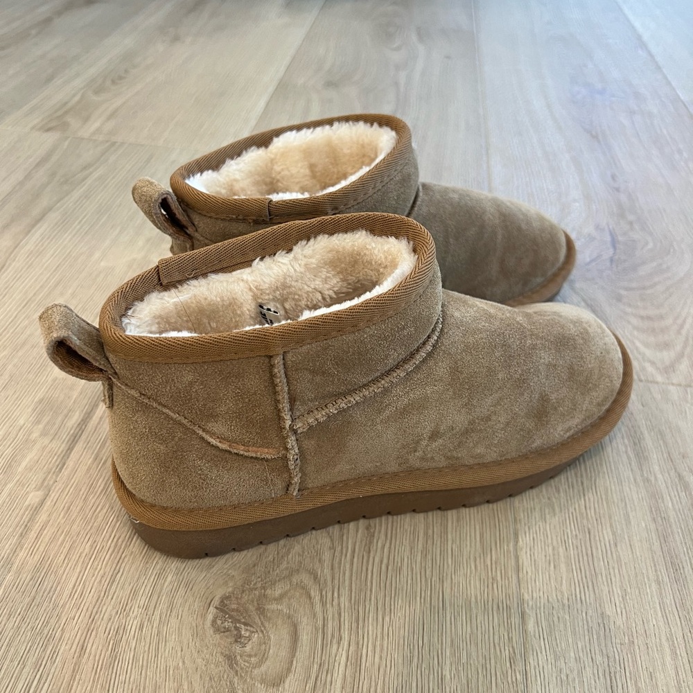 Cozy Tan Suede Ankle Boots